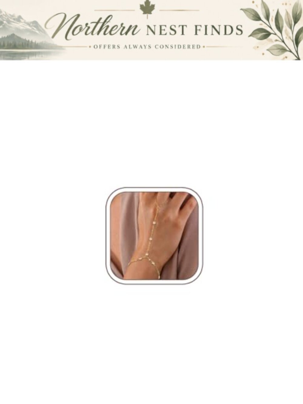 Gold Hand Chain Bracelet Women Non Tarnish Waterproof Dainty Finger Bracelet